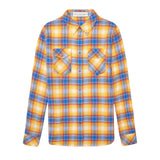 God's True Cashmere Canyon Sunrise Tartan Cashmere Shirt - Vermillion