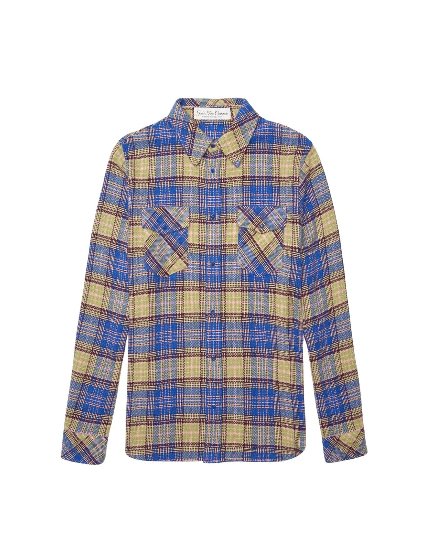 God's True Cashmere Dune Tartan Cashmere Shirt - Vermillion