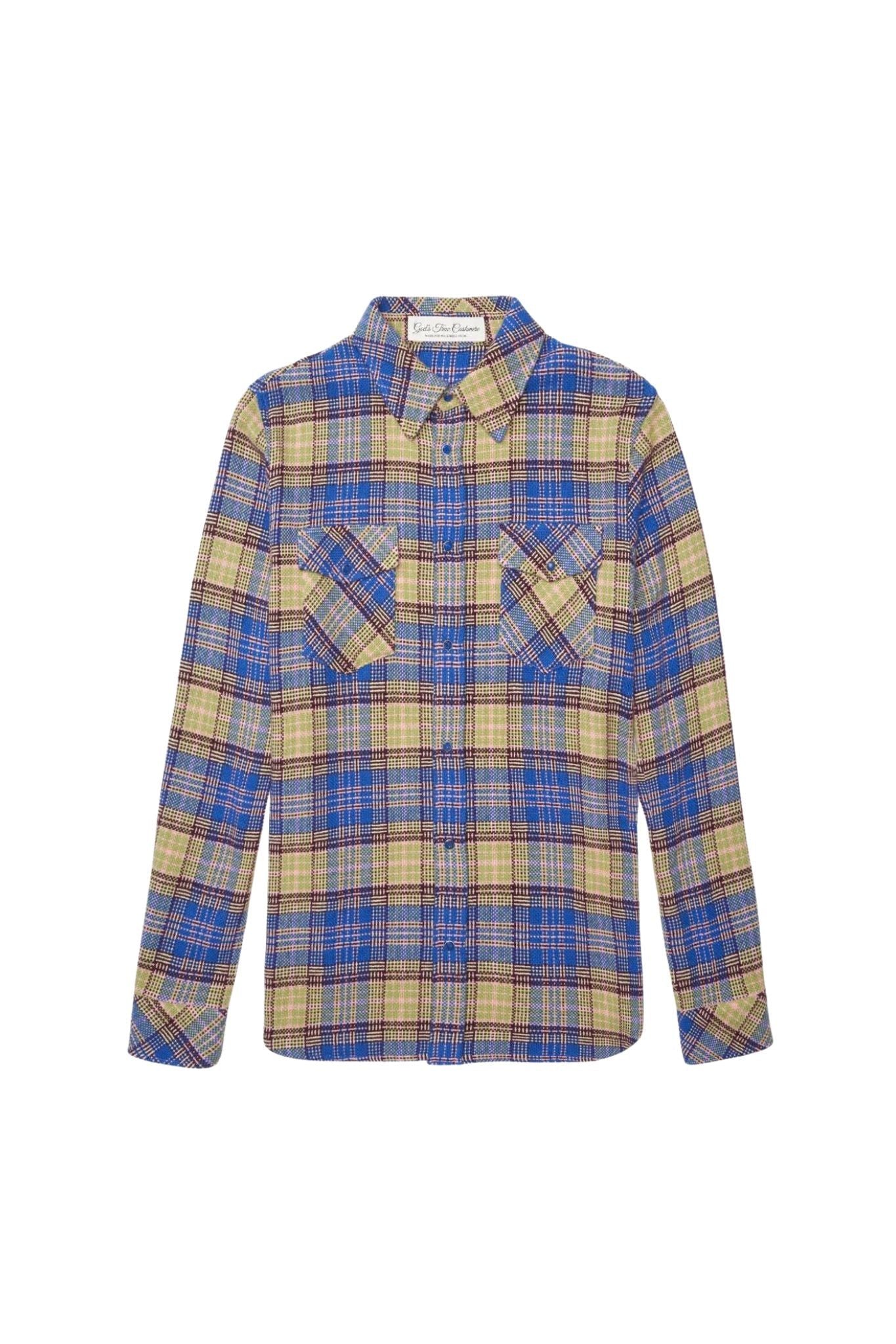 God's True Cashmere Dune Tartan Cashmere Shirt - Vermillion