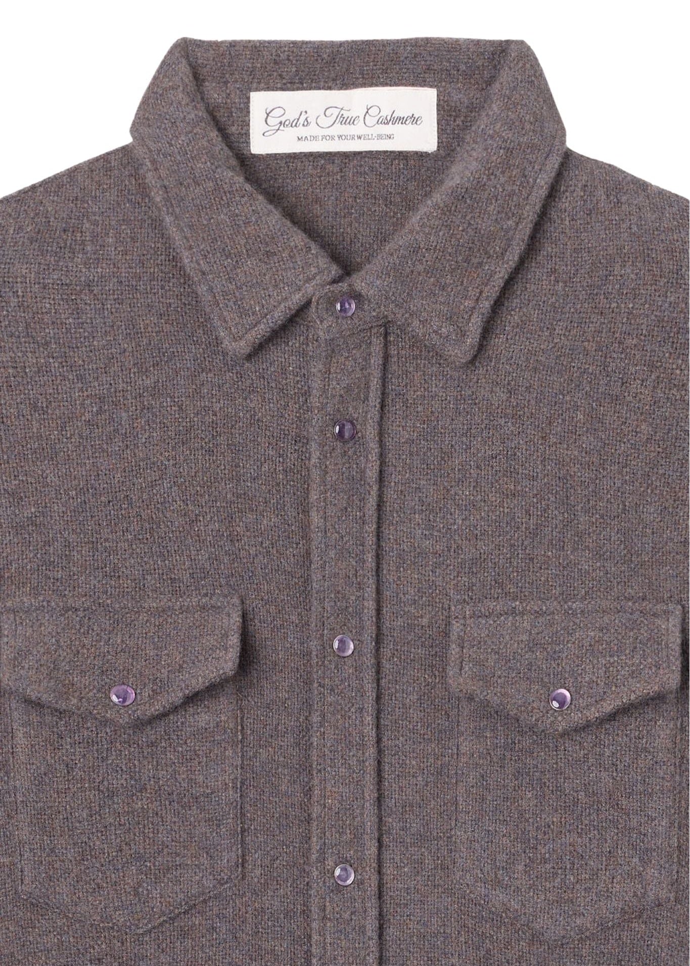 God's True Cashmere Espresso Cashmere shirt w/ Amethyst - Vermillion