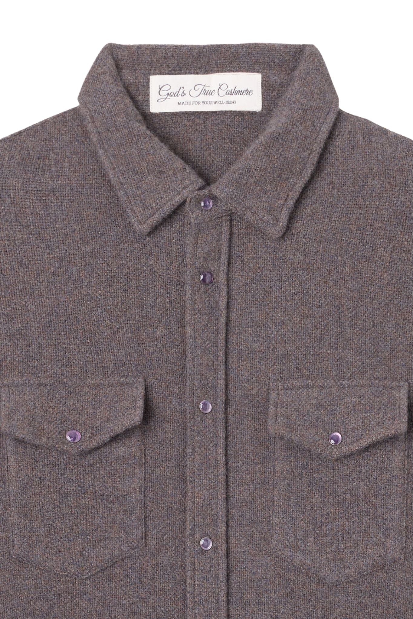 God's True Cashmere Espresso Cashmere shirt w/ Amethyst - Vermillion