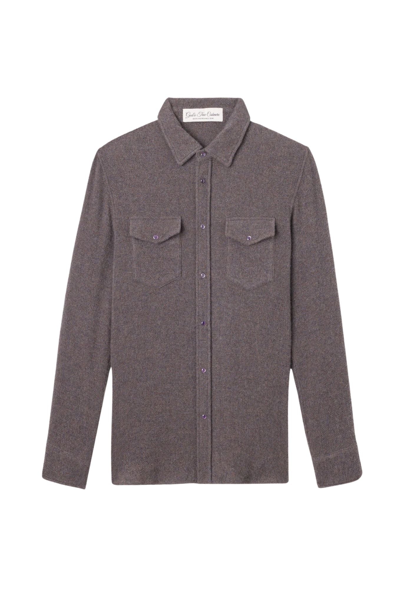 God's True Cashmere Espresso Cashmere shirt w/ Amethyst - Vermillion
