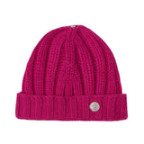 God's True Cashmere Fuchsia Ribbed Beanie w/ Moonstone - Vermillion