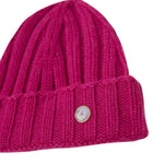 God's True Cashmere Fuchsia Ribbed Beanie w/ Moonstone - Vermillion