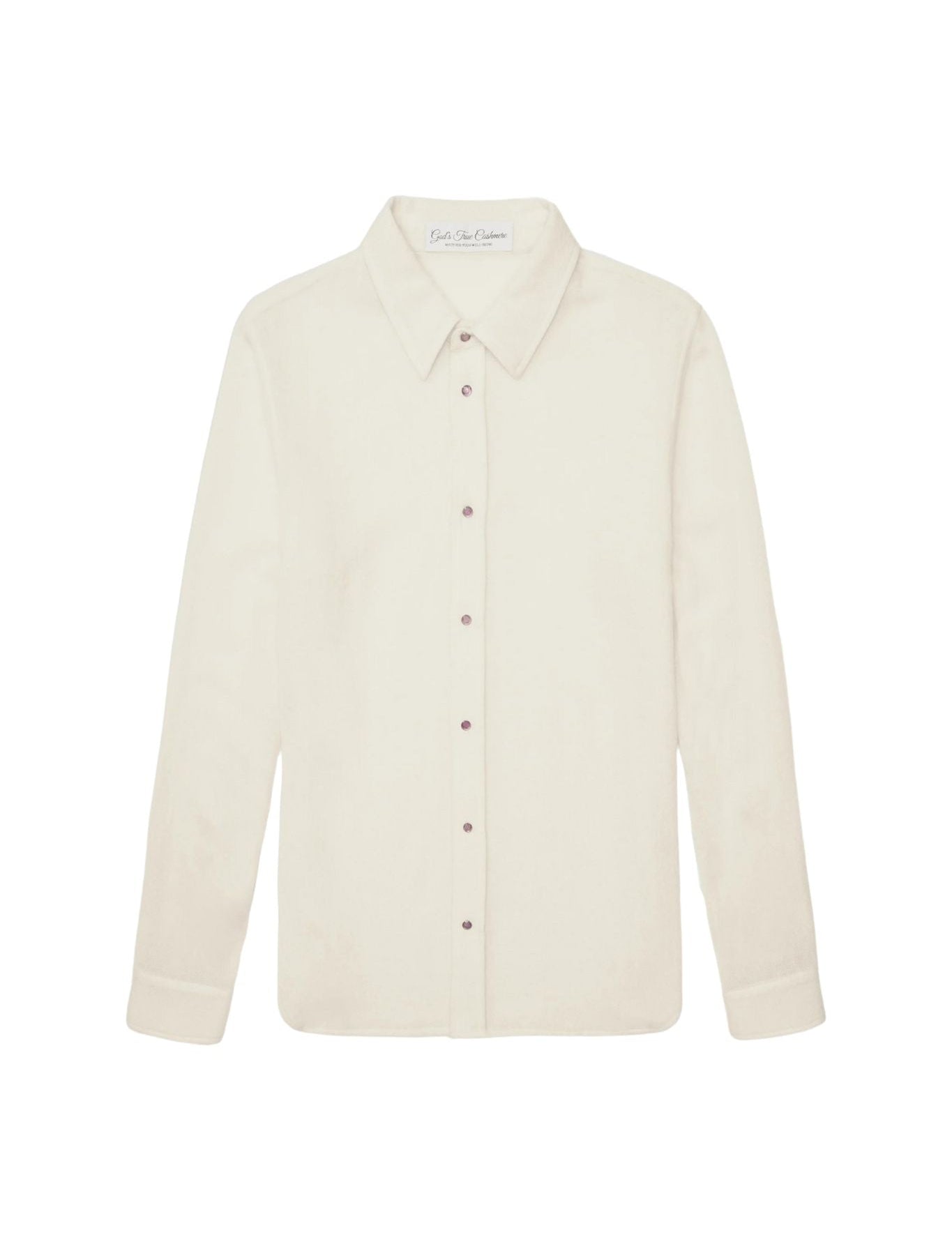 God's True Cashmere Ivory Gauze Cashmere Shirt - Vermillion