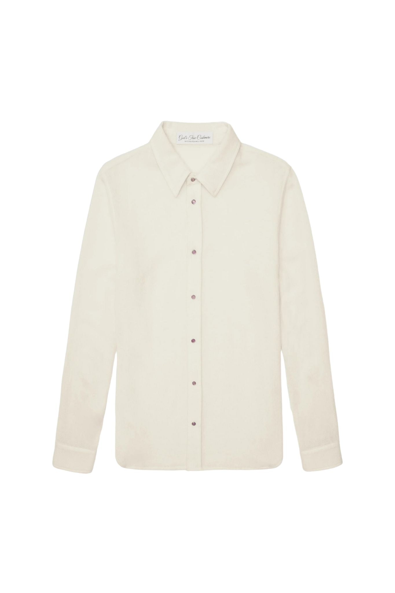 God's True Cashmere Ivory Gauze Cashmere Shirt - Vermillion