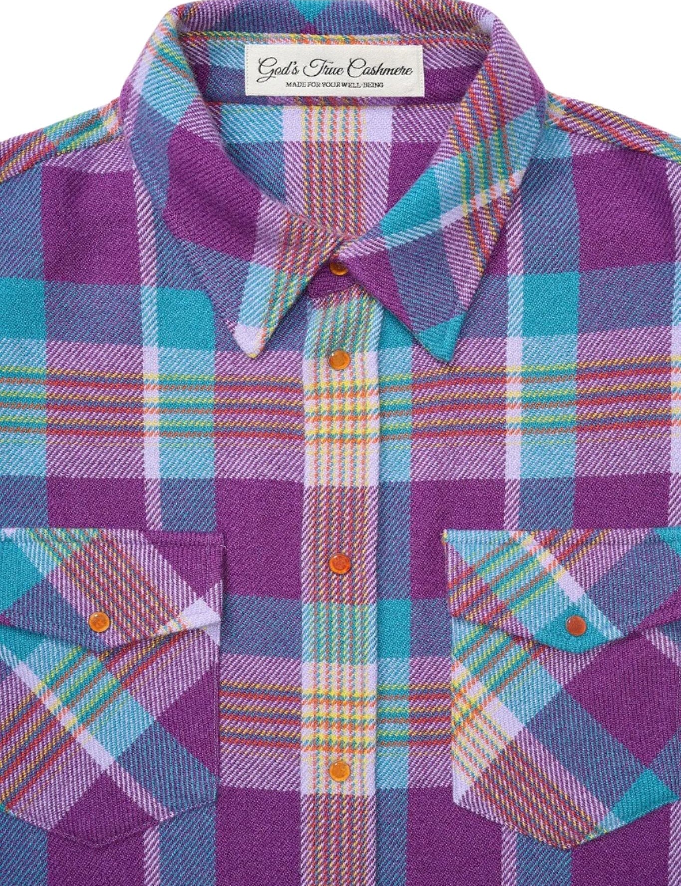 God's True Cashmere Jean's Glade Tartan Shirt - Vermillion