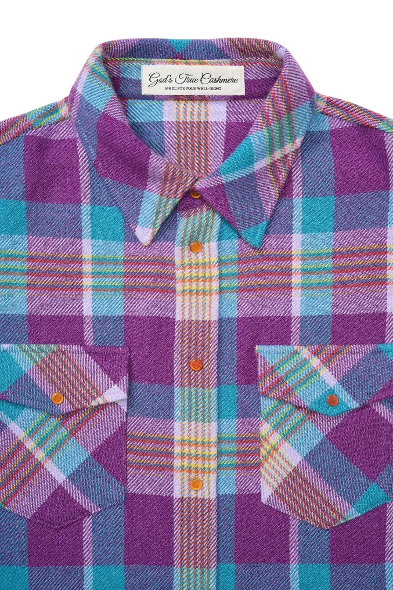 God's True Cashmere Jean's Glade Tartan Shirt - Vermillion