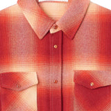 God's True Cashmere Tomato Shadow Plaid Cashmere Shirt w/ Carnelian - Vermillion