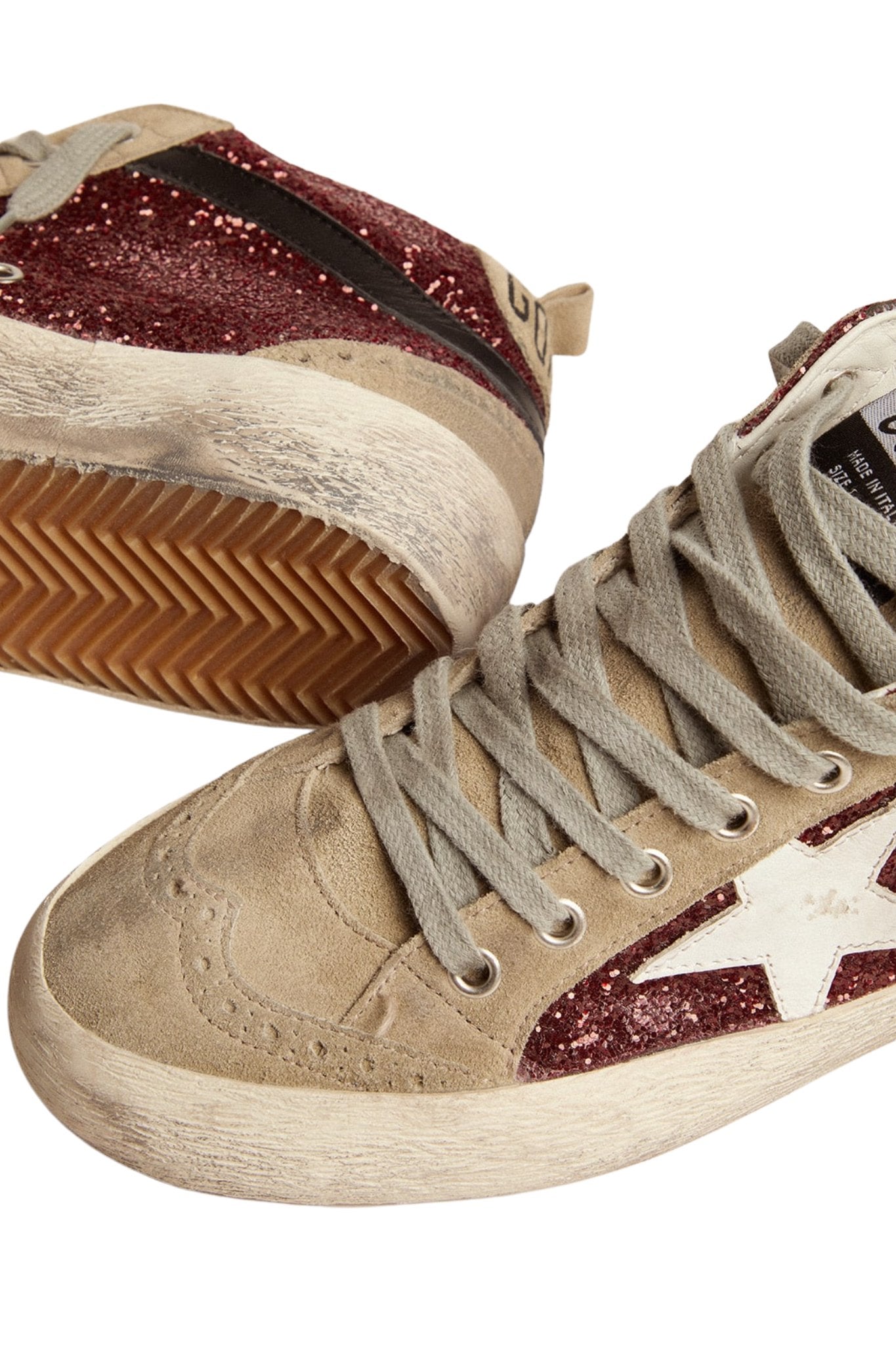 Golden Goose Mid Star Glitter - Vermillion