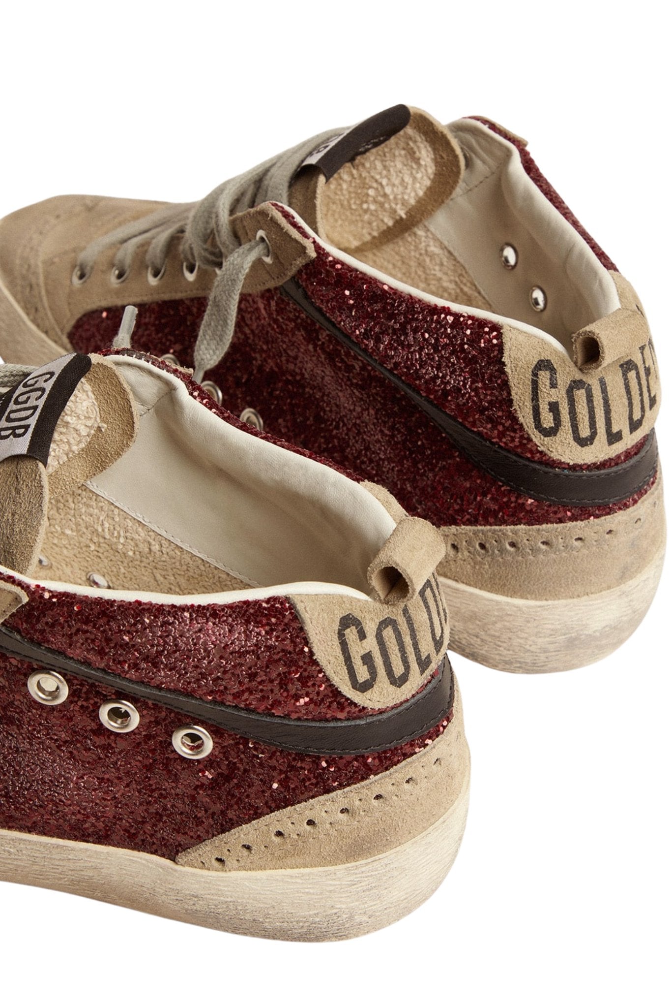 Golden Goose Mid Star Glitter - Vermillion