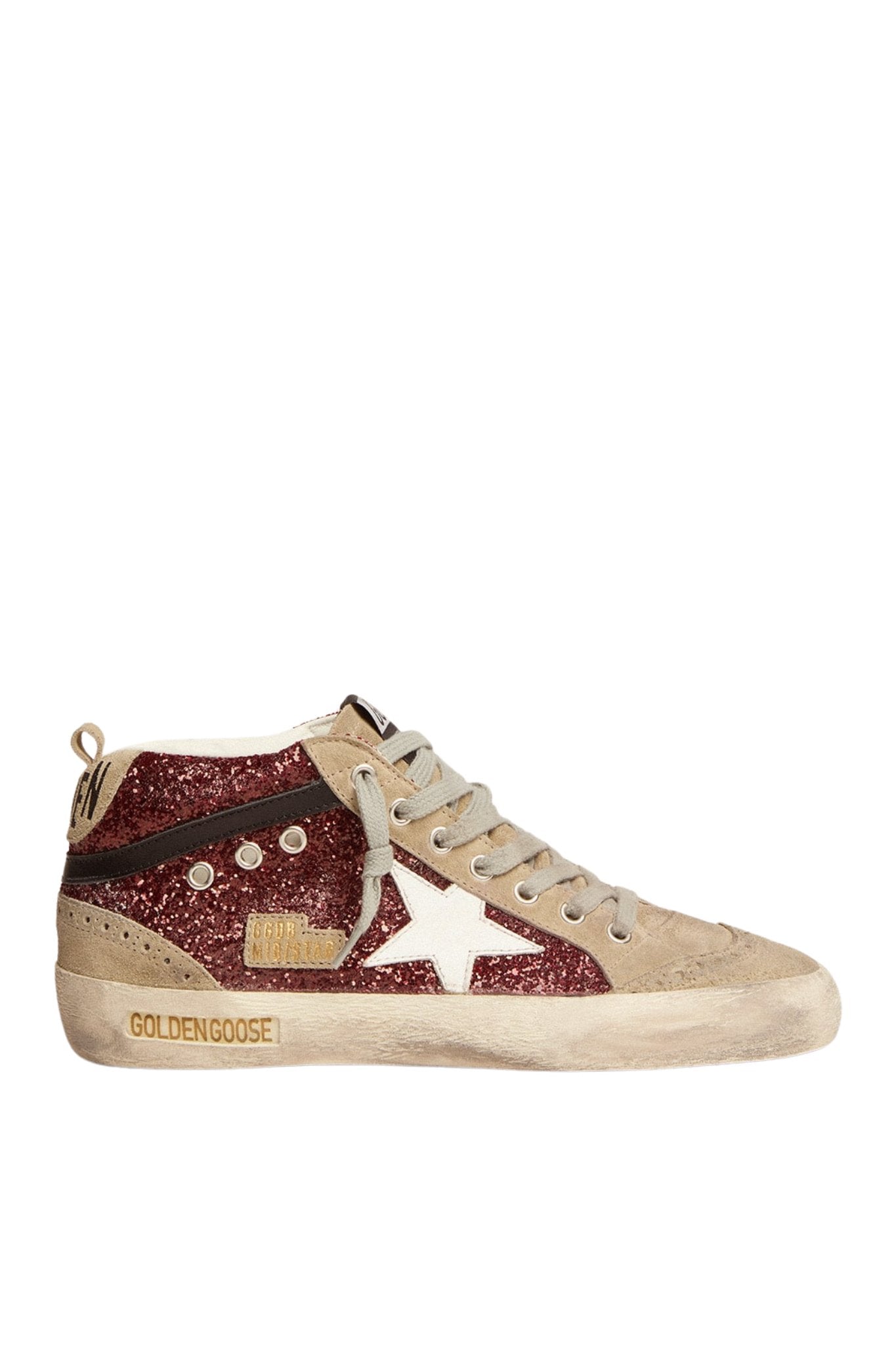 Golden Goose Mid Star Glitter - Vermillion