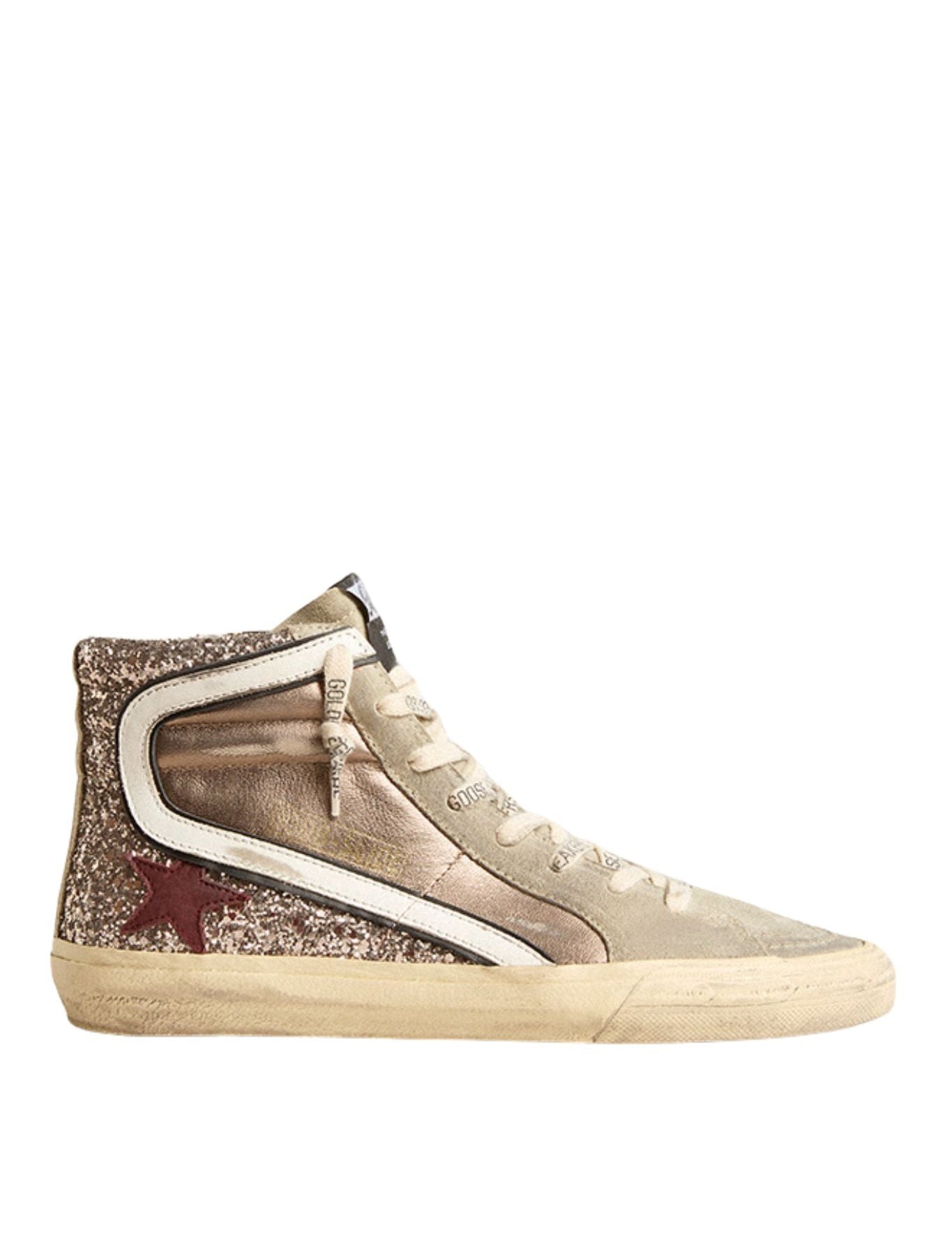 Golden Goose Slide Glitter Sneakers - Vermillion