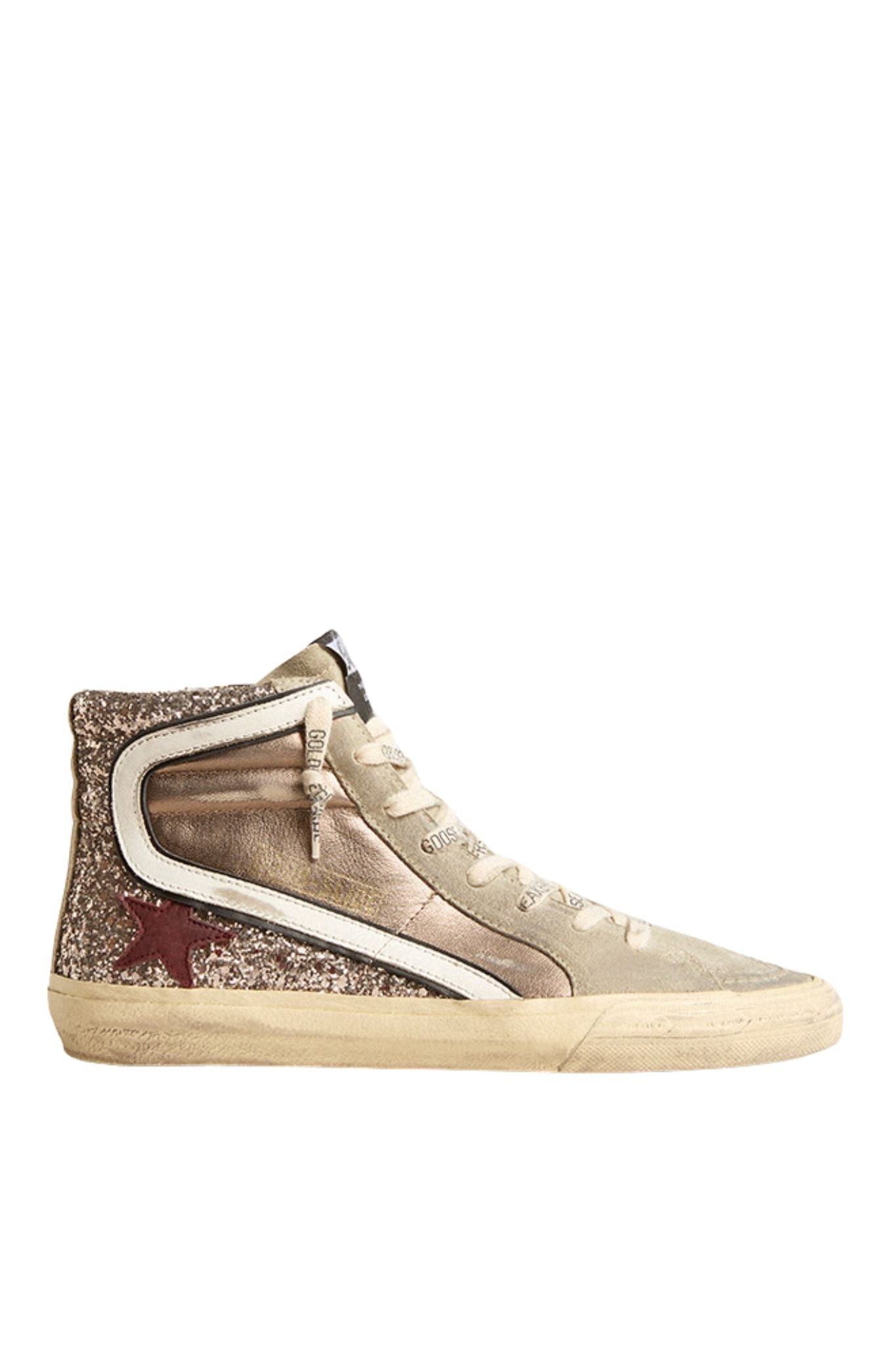 Golden Goose Slide Glitter Sneakers - Vermillion