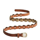 Golden Goose Trinidad Studded Belt - Vermillion