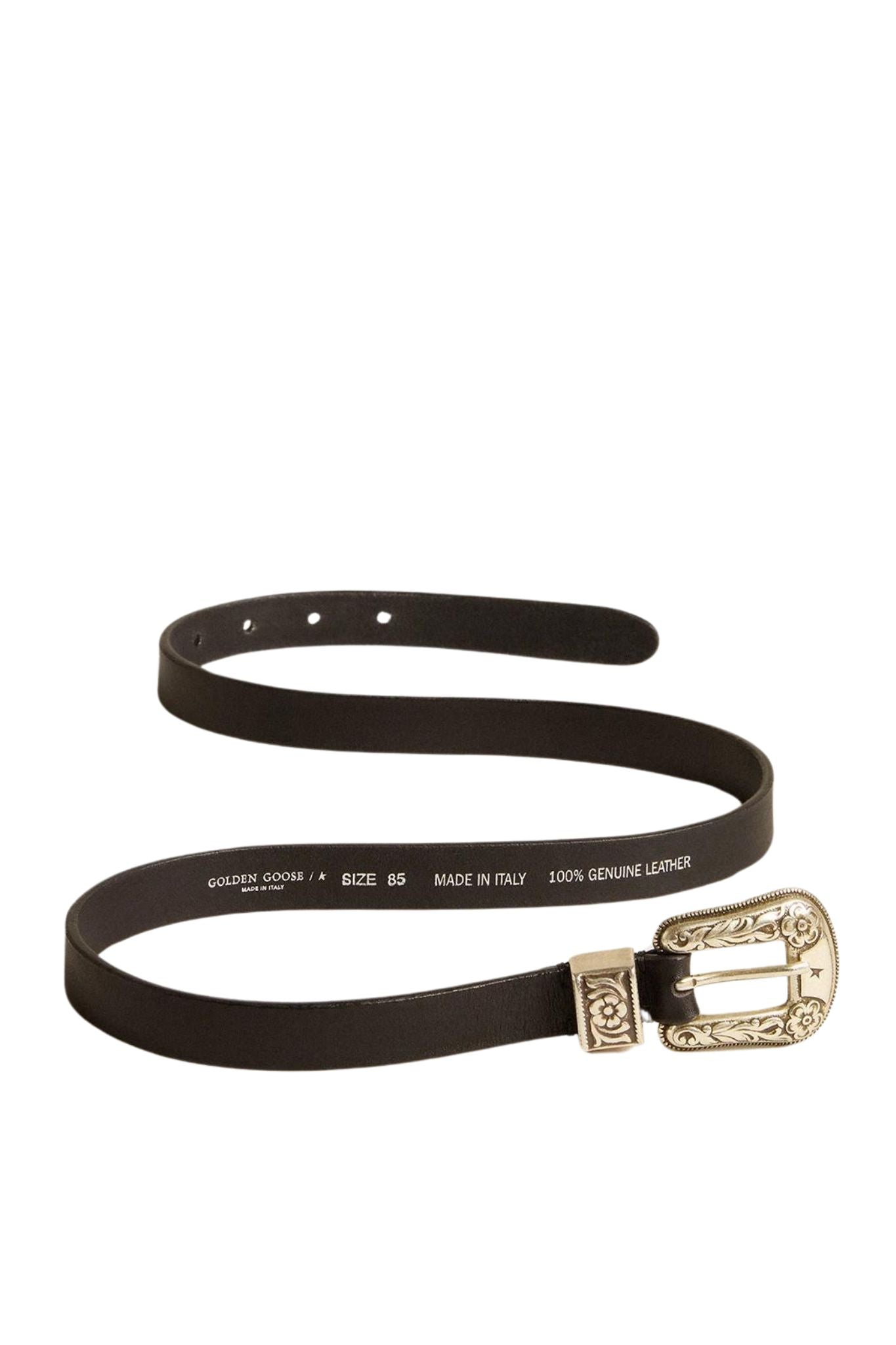 Golden Goose Washed Leather Belt - Vermillion