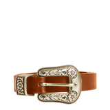 Golden Goose Washed Leather Belt - Vermillion