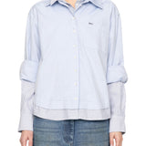 Sea Zayna Double Layer Button Down