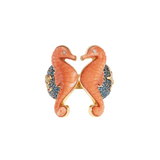 Grace Winfrey Coral Seahorse Ring - Vermillion