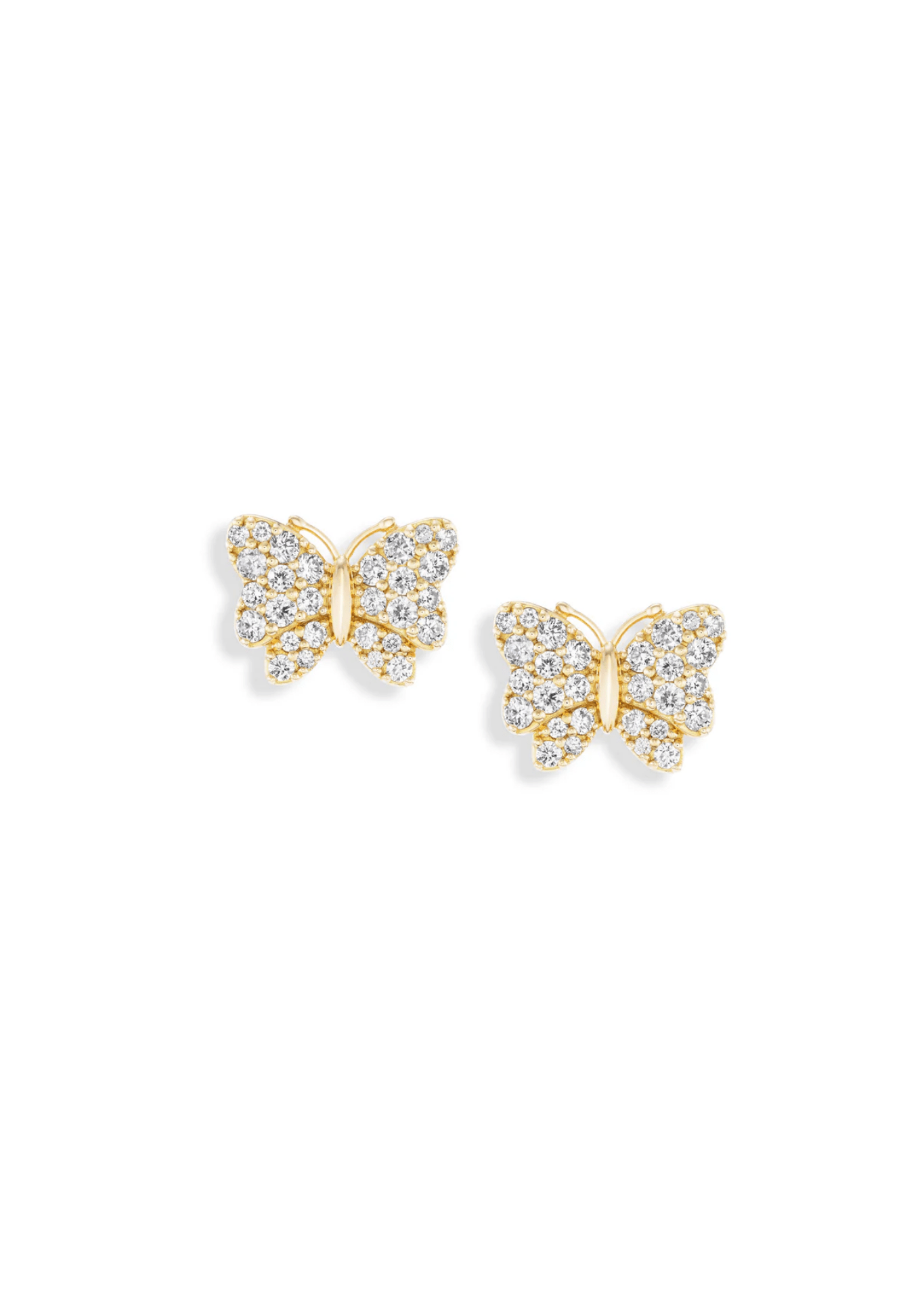 Grace Winfrey Diamond Butterfly Studs - Vermillion