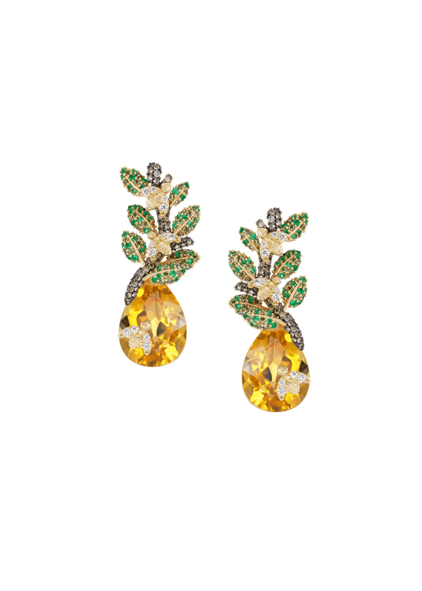 Grace Winfrey Honey Bee Citrine Drop Earrings - Vermillion