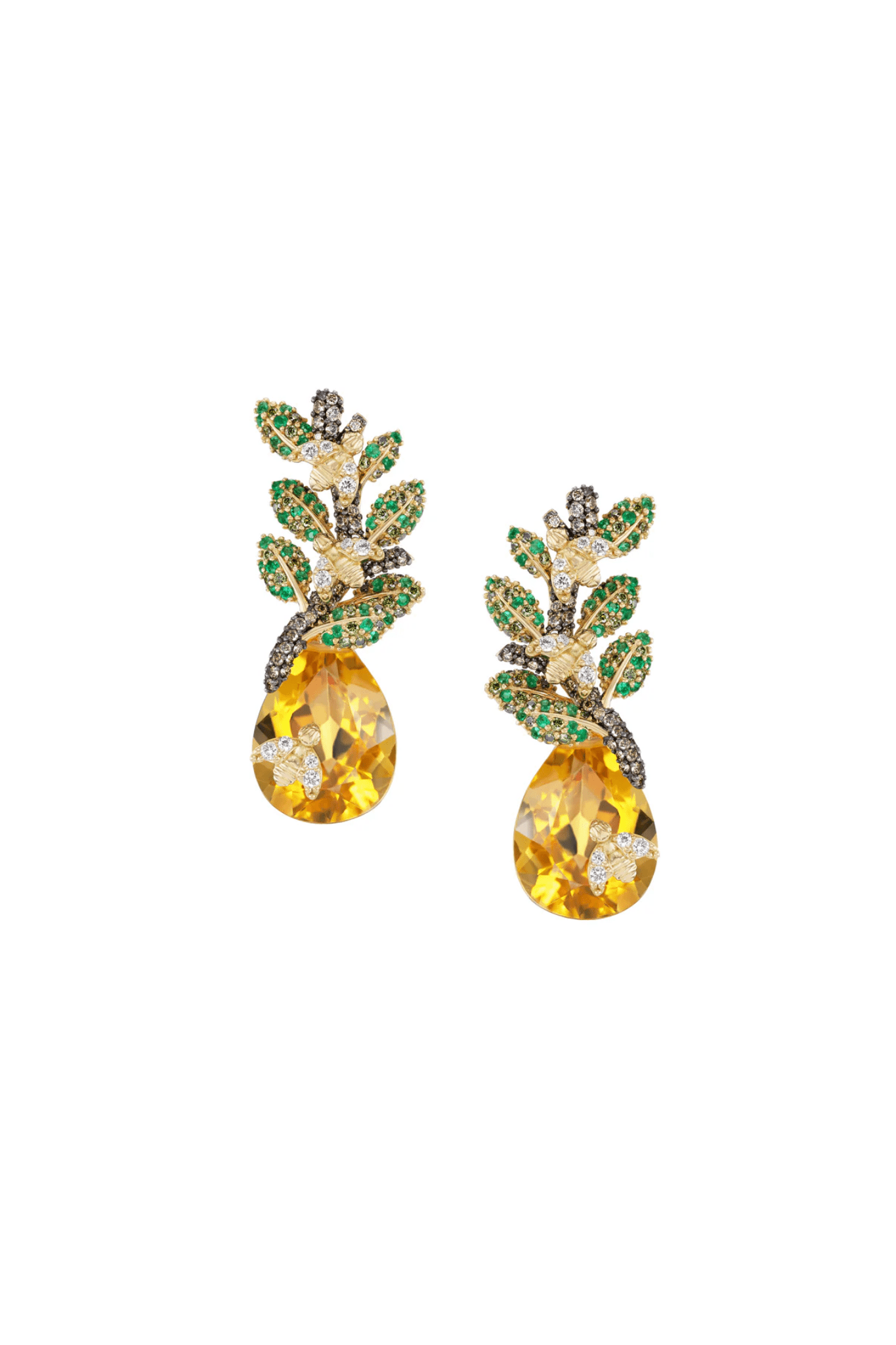 Grace Winfrey Honey Bee Citrine Drop Earrings - Vermillion