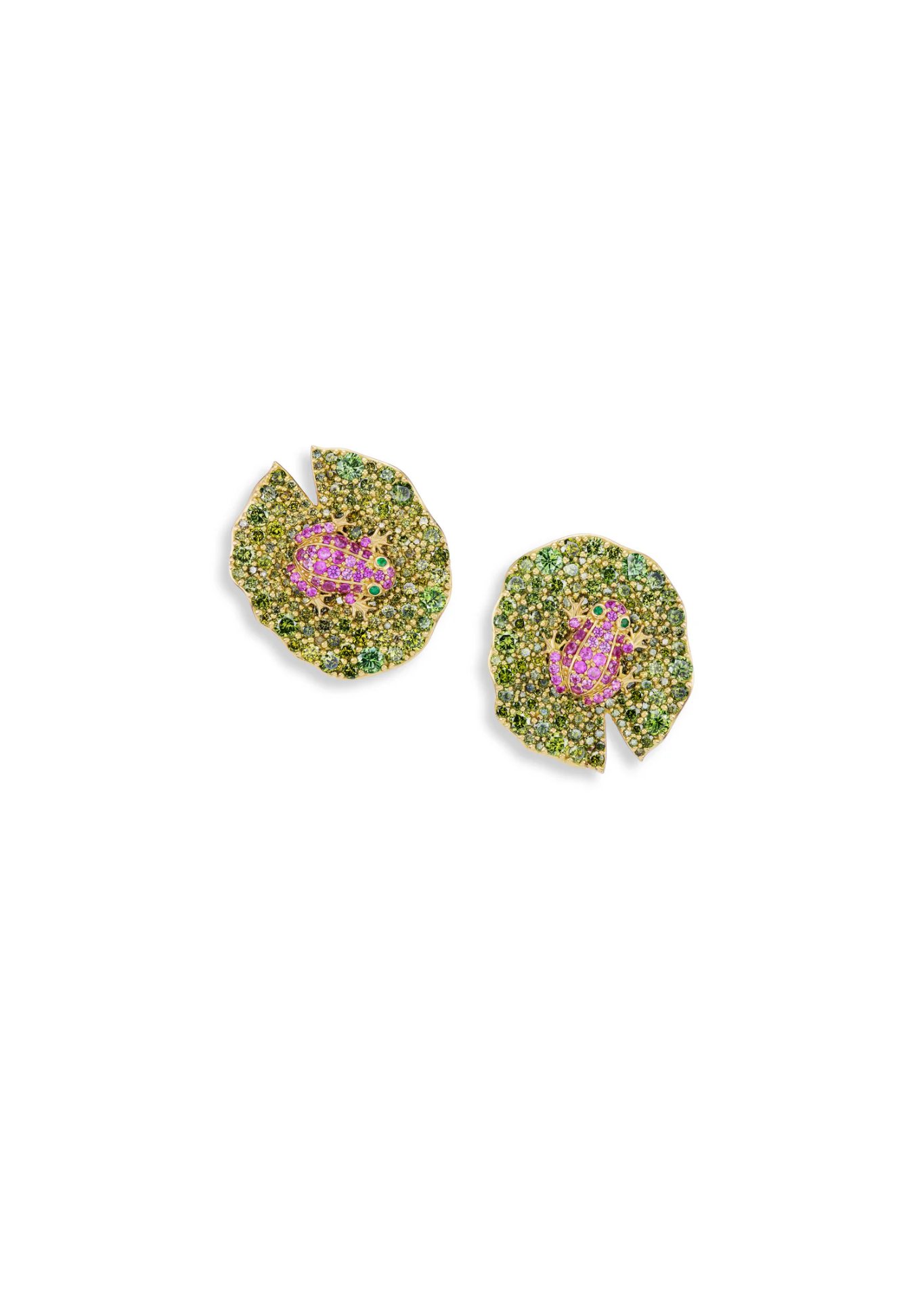 Grace Winfrey Lily Pad Button Earrings - Vermillion