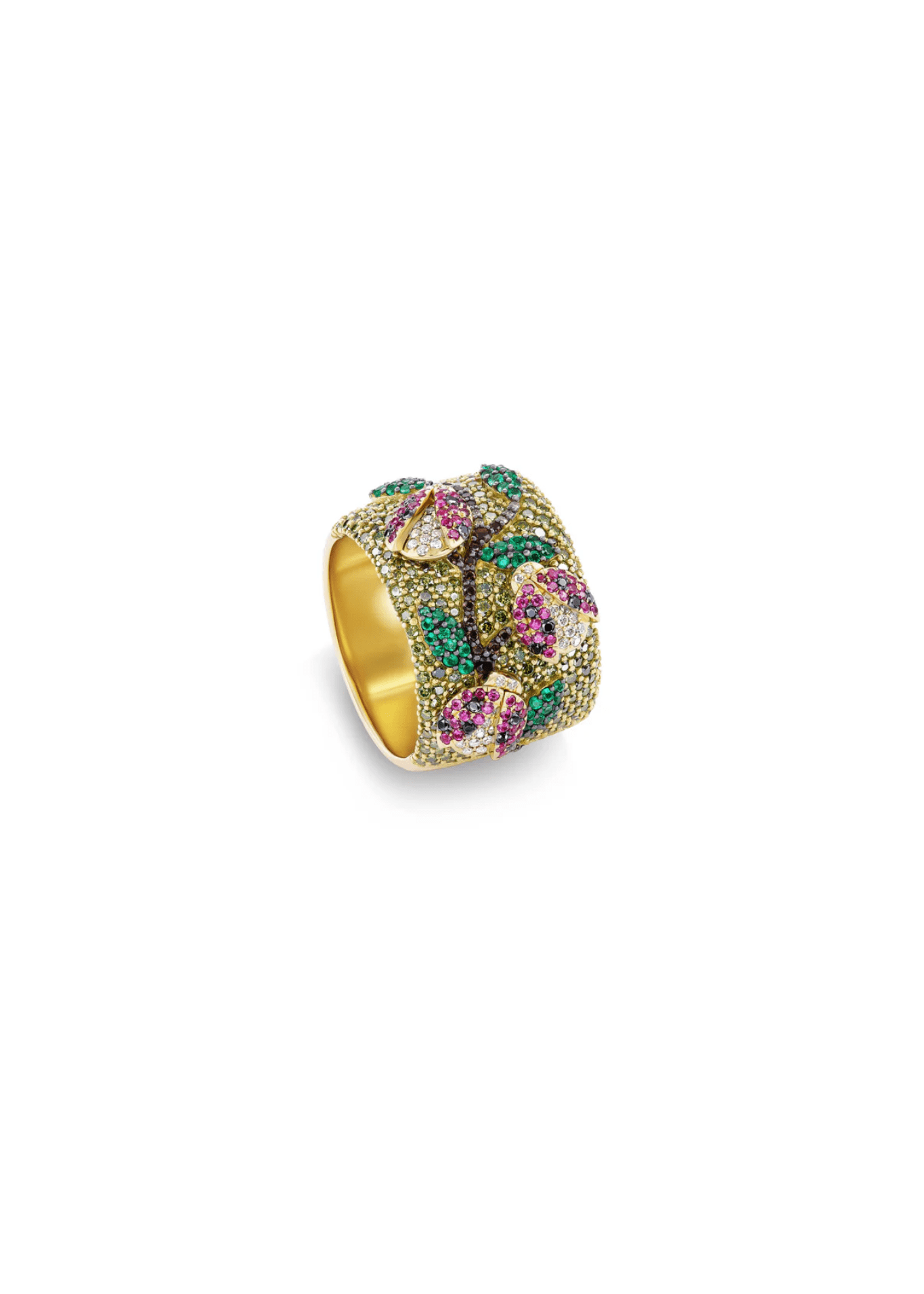 Grace Winfrey Pave Garden Cigar Band - Vermillion