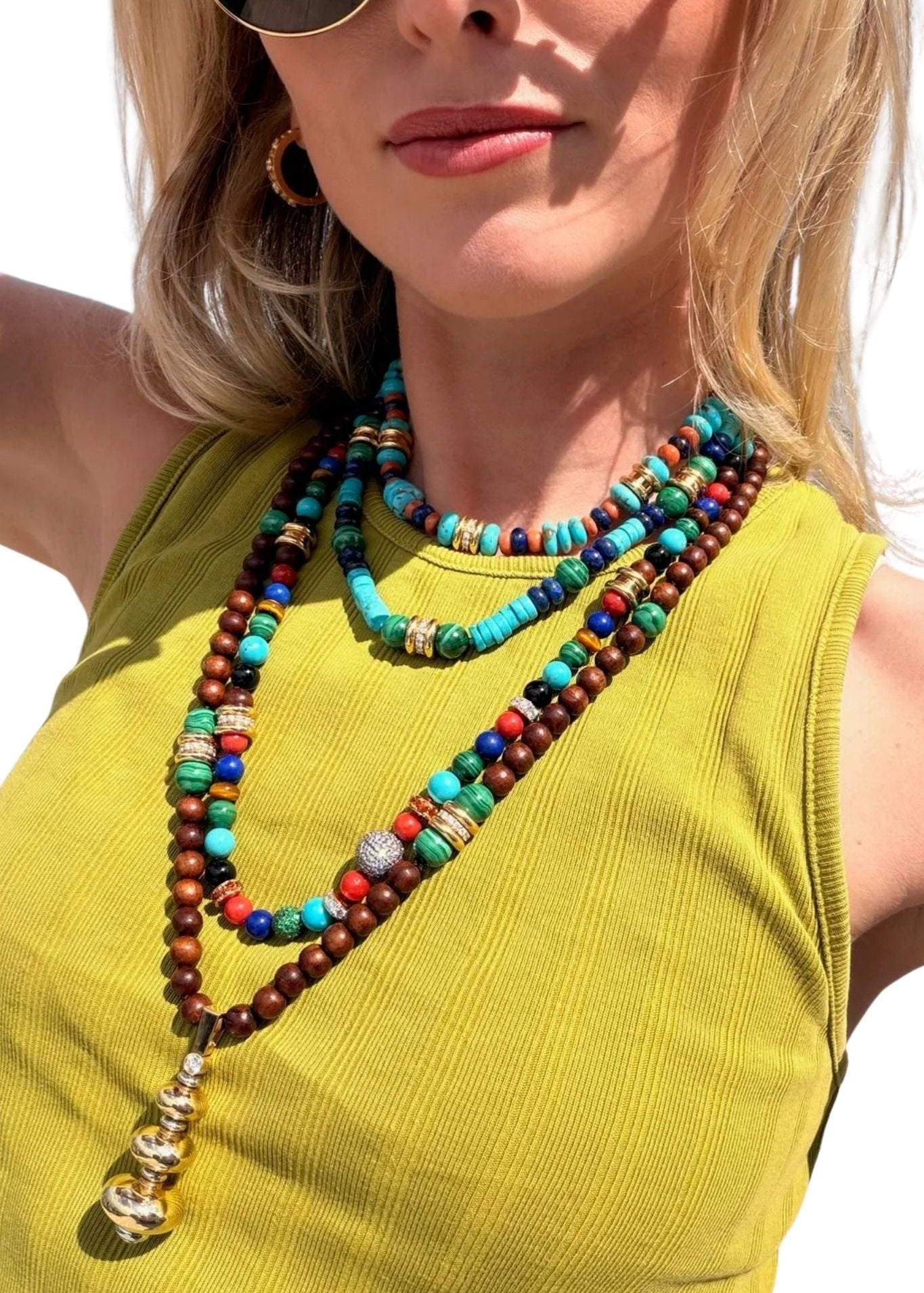 Grace Winfrey Santorini Beaded Necklace - Vermillion