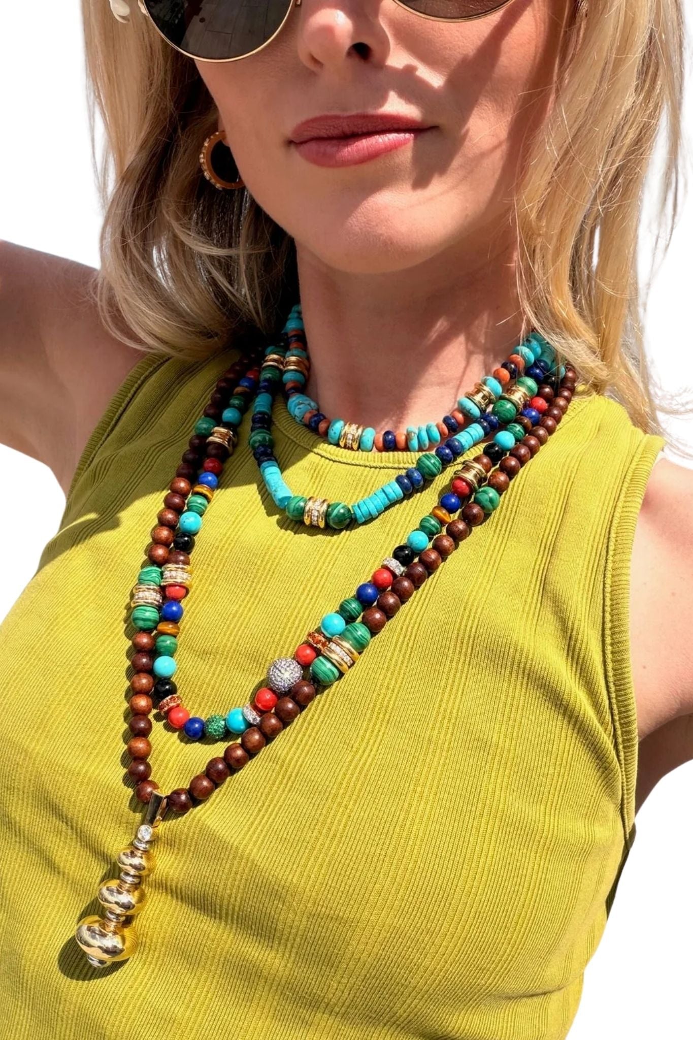 Grace Winfrey Santorini Beaded Necklace - Vermillion