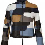 Grenn Pilot Valentina Patchwork Leather Jacket - Vermillion