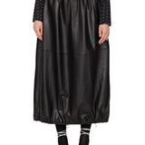Sea Caitlin Leather Midi Skirt
