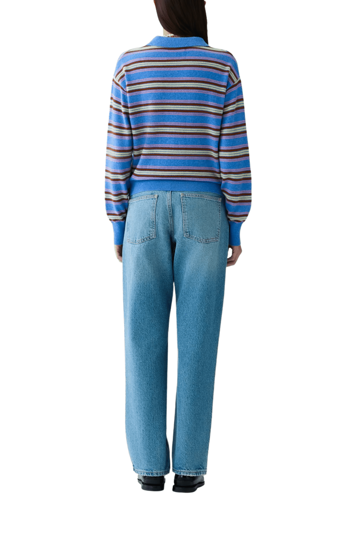 Guest in Residence Collegiate Stripe Polo - Vermillion