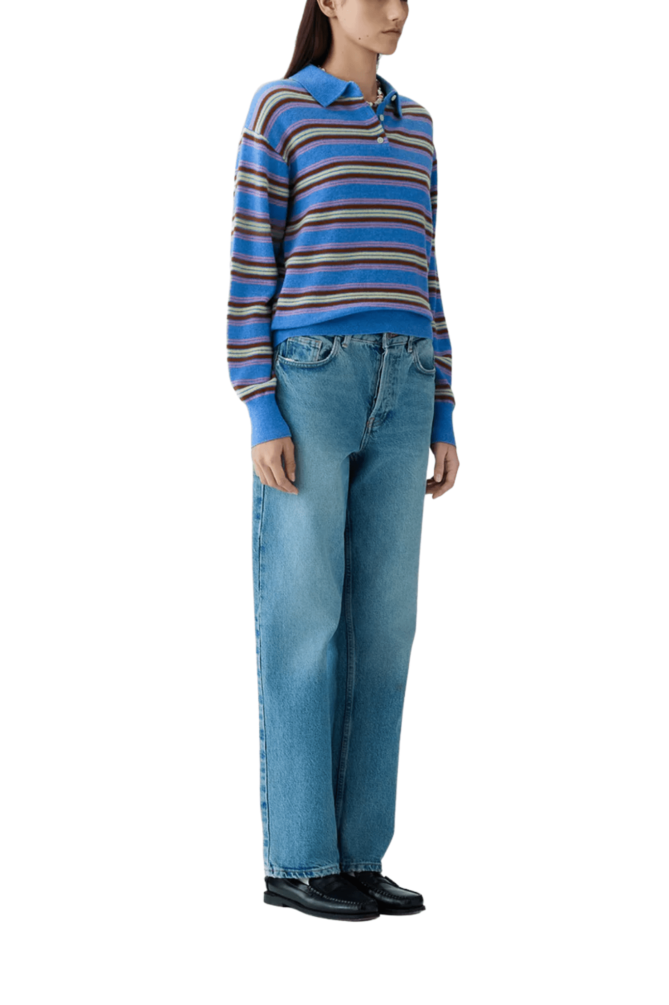 Guest in Residence Collegiate Stripe Polo - Vermillion
