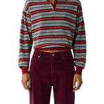 Guest in Residence Collegiate Stripe Polo - Vermillion