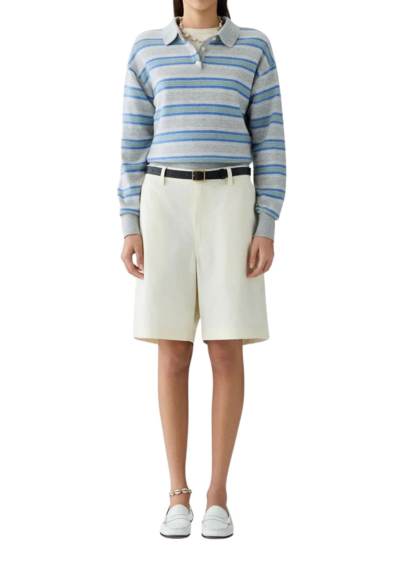 Guest in Residence Collegiate Stripe Polo - Vermillion