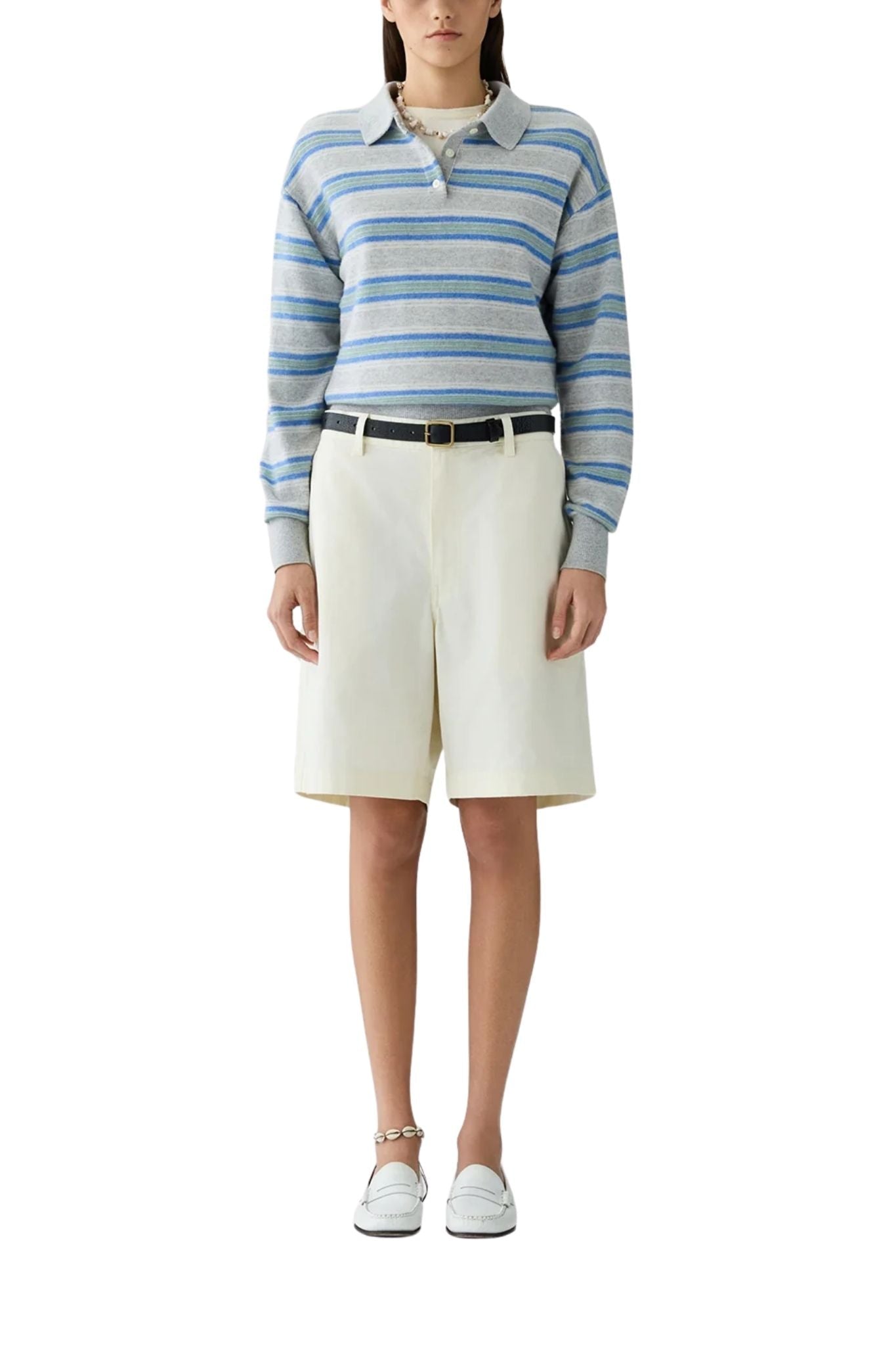 Guest in Residence Collegiate Stripe Polo - Vermillion