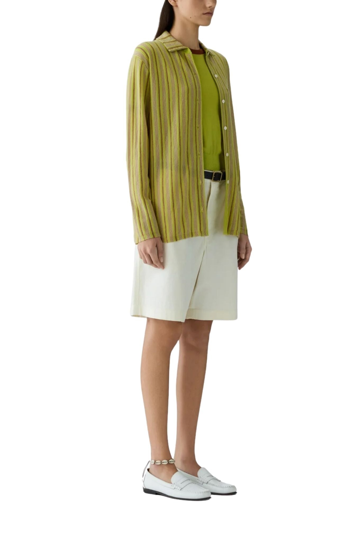 Guest in Residence Fine Stripe Showtime Shirt - Vermillion
