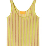 Guest in Residence Fine Stripe Tank - Vermillion