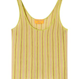 Guest in Residence Fine Stripe Tank - Vermillion