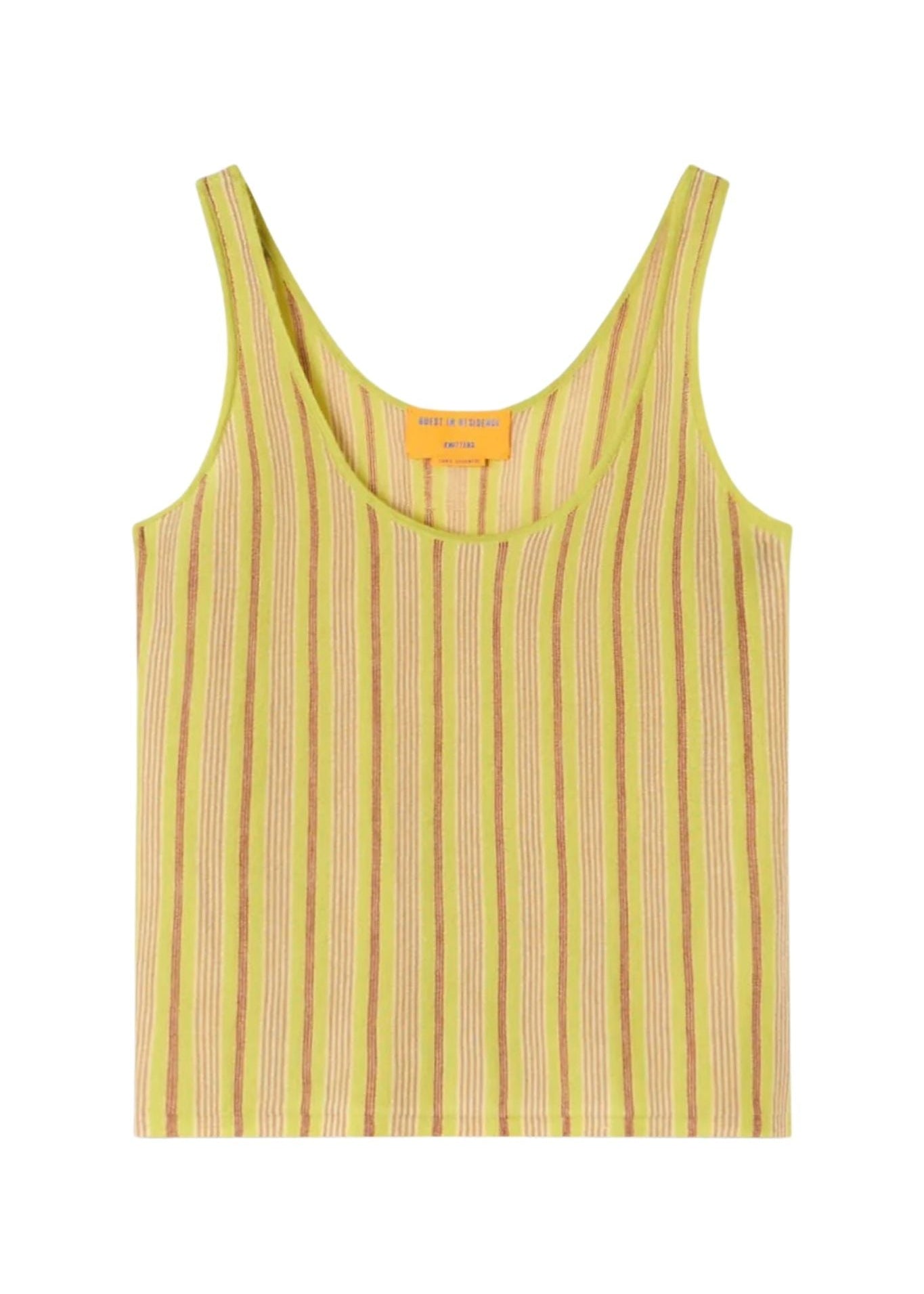 Guest in Residence Fine Stripe Tank - Vermillion
