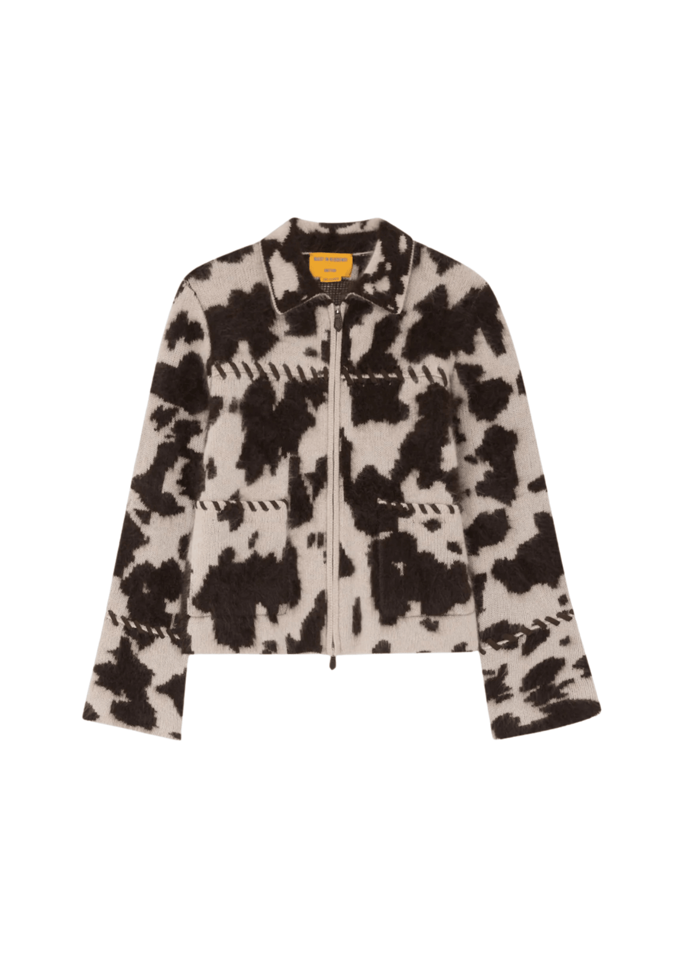 Guest in Residence Grizzly Cowhide Jacket - Vermillion