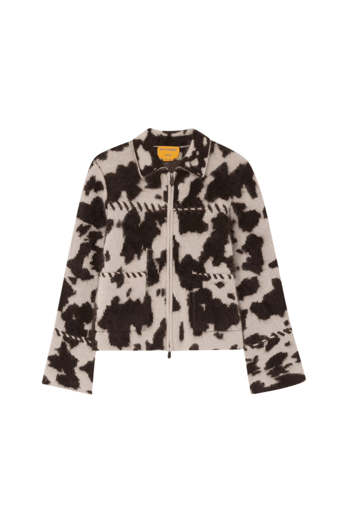 Guest in Residence Grizzly Cowhide Jacket - Vermillion