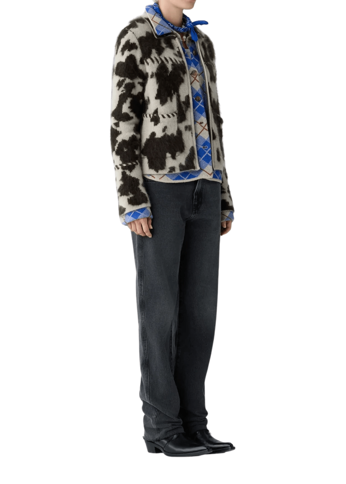 Guest in Residence Grizzly Cowhide Jacket - Vermillion