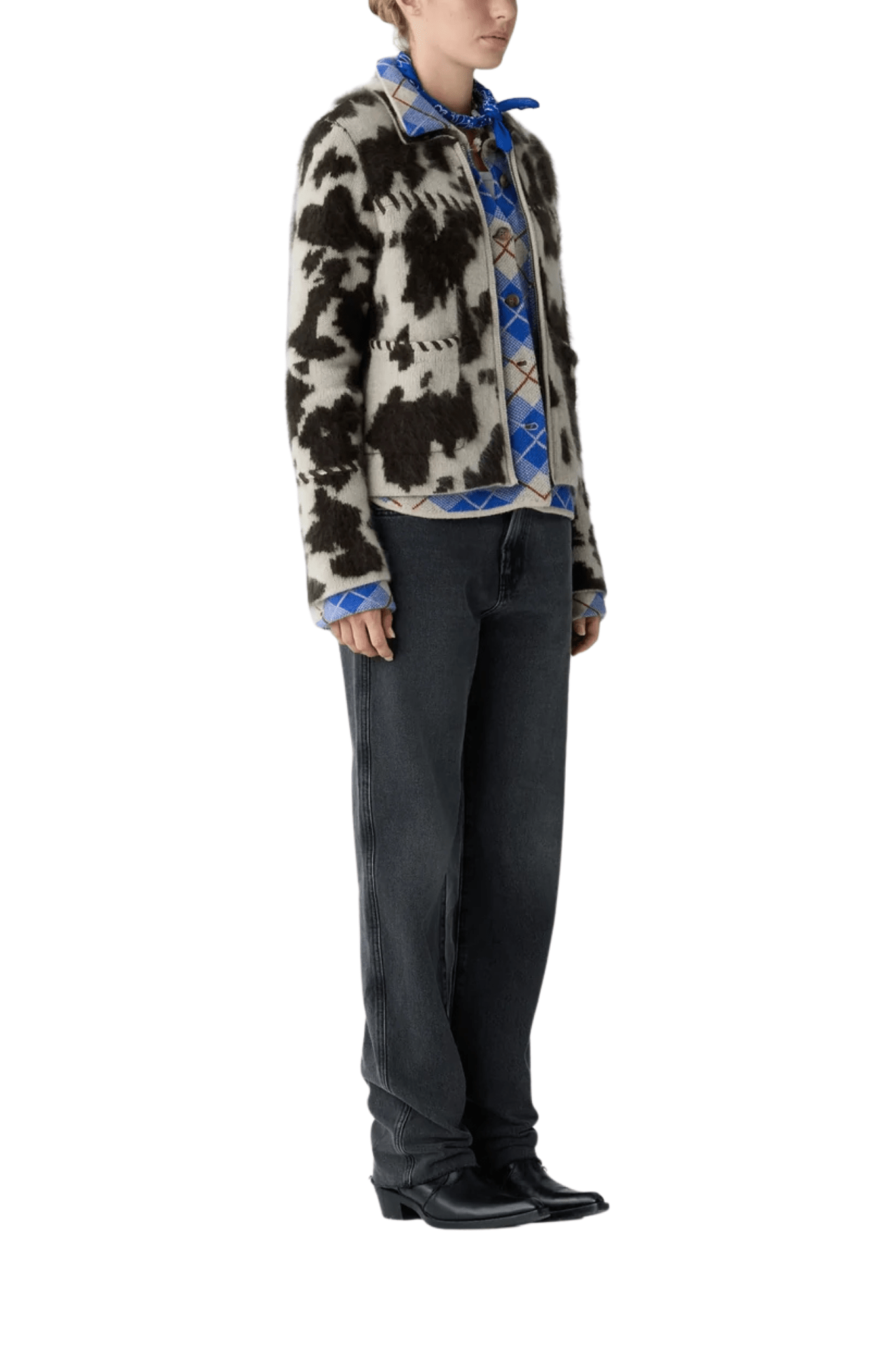 Guest in Residence Grizzly Cowhide Jacket - Vermillion