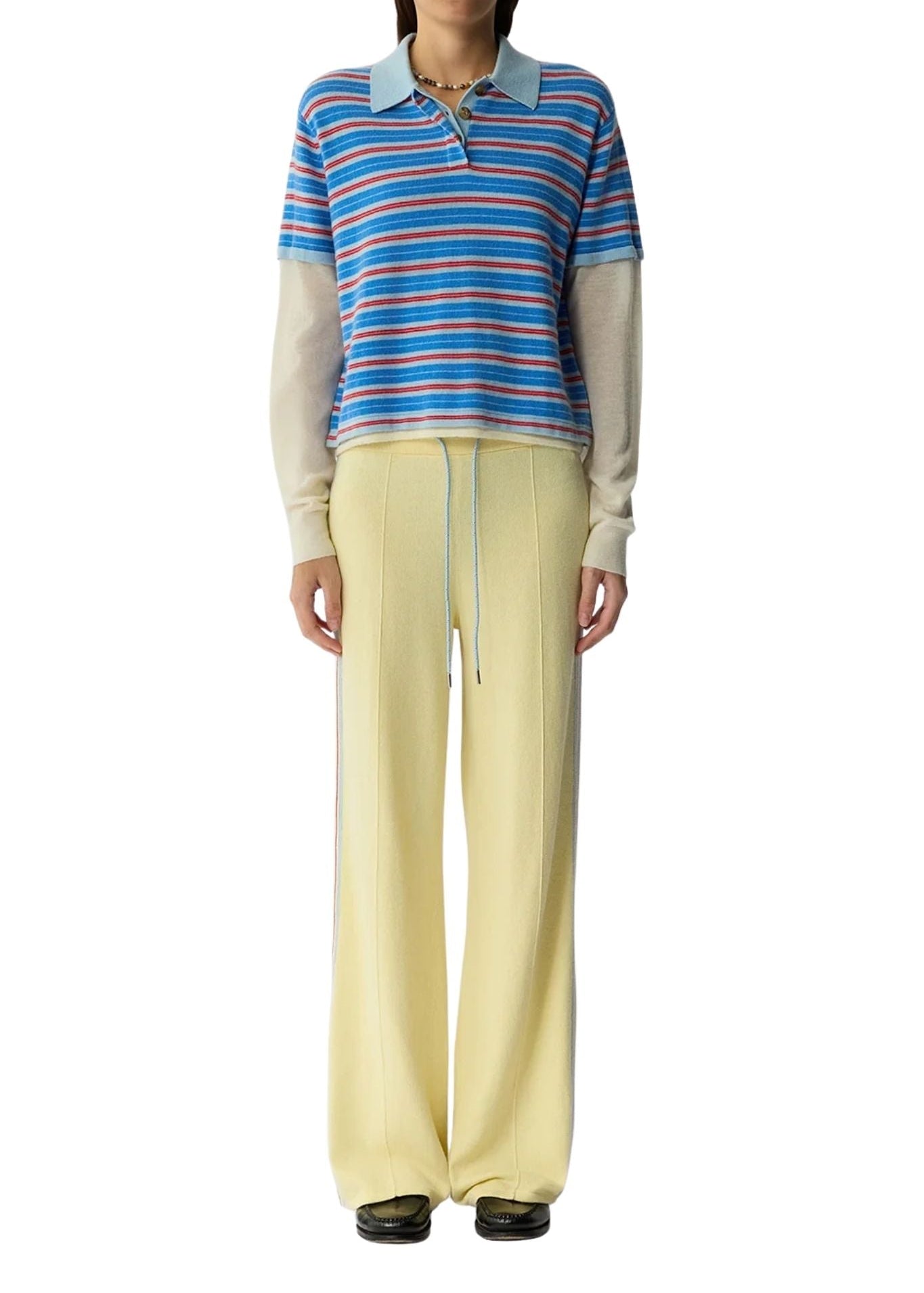 Guest in Residence Layered Stripe Rugby - Vermillion