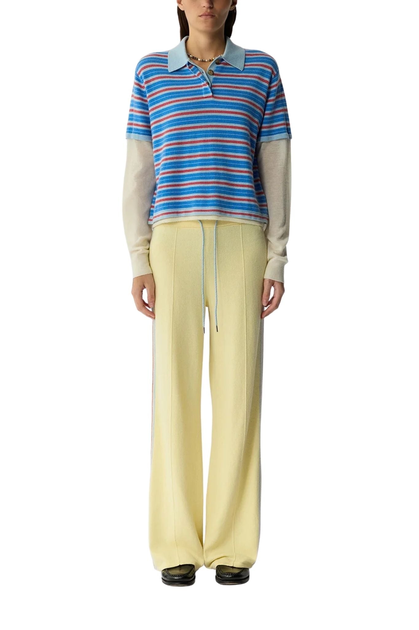 Guest in Residence Layered Stripe Rugby - Vermillion