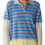 Guest in Residence Layered Stripe Rugby - Vermillion