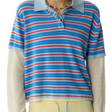 Guest in Residence Layered Stripe Rugby - Vermillion