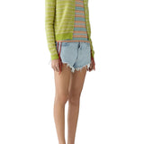 Guest in Residence Pebble Stripe Jane Cardigan - Vermillion